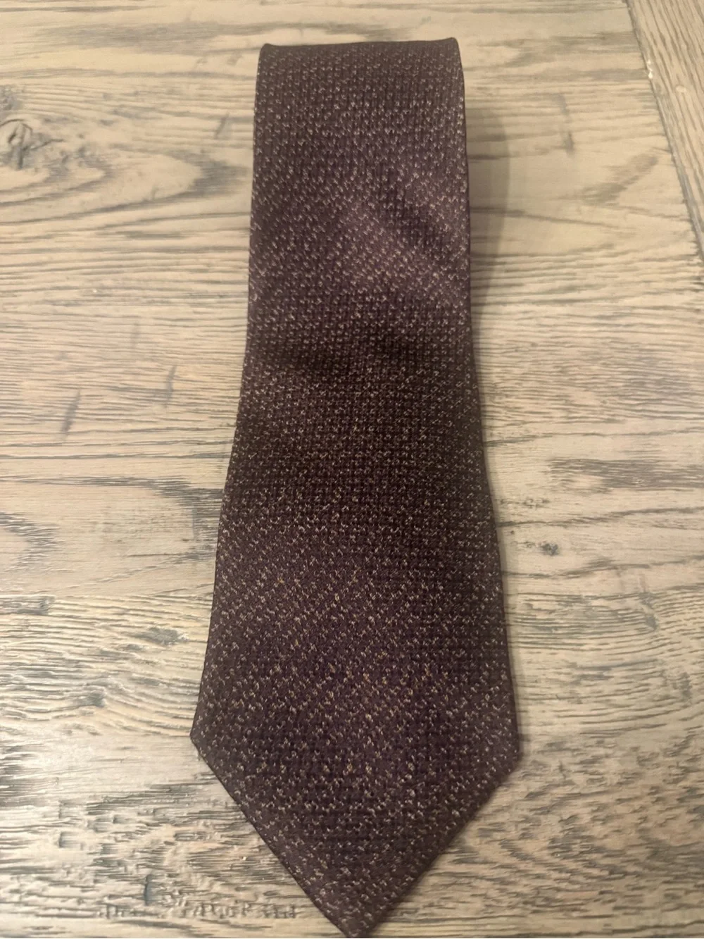 Valentino Brown Textured Silk Tie